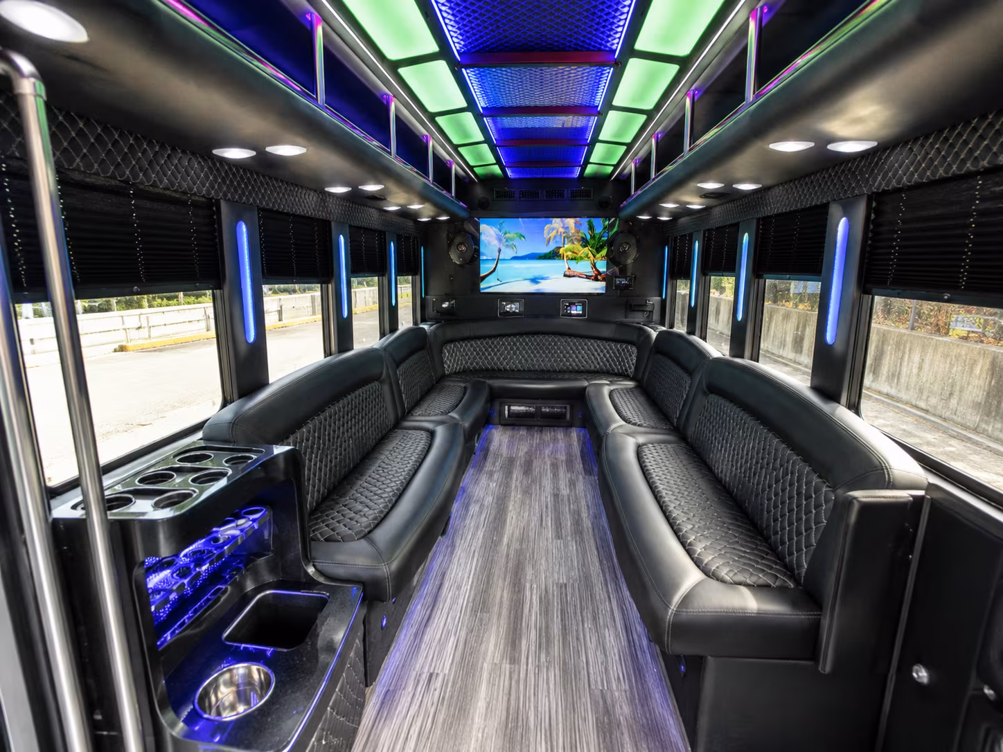 dublin 18 passenger party bus inside