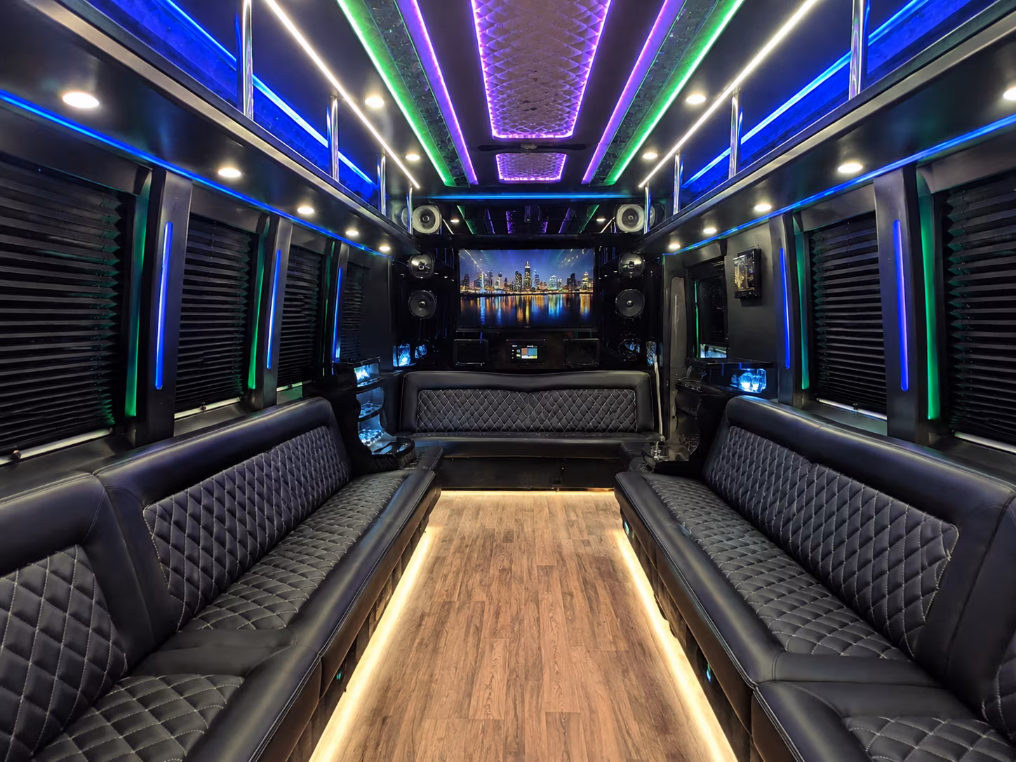 dublin 25 passenger party bus interior